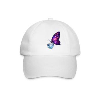 Soul of Earth – Blue Butterfly Heart - Baseballkappe - Weiß/Weiß - Vorne