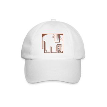 Elefant - Baseballkappe - Weiß/Weiß - Vorne