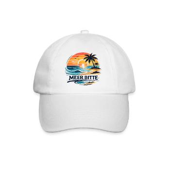 Meer Bitte Sonnenuntergang Strand Urlaub - Baseballkappe - Weiß/Weiß - Vorne