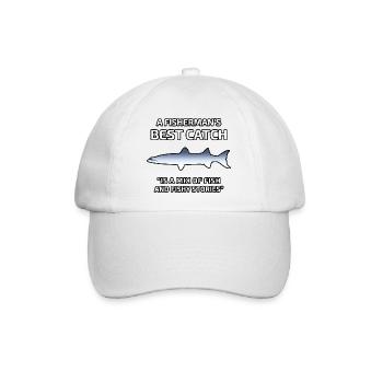 Der beste Fang des Fischers - Baseballkappe - Weiß/Weiß - Vorne