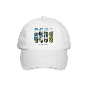 Oregon Travel – Pazifik & Cascades Natur Design - Baseballkappe - Weiß/Weiß - Vorne