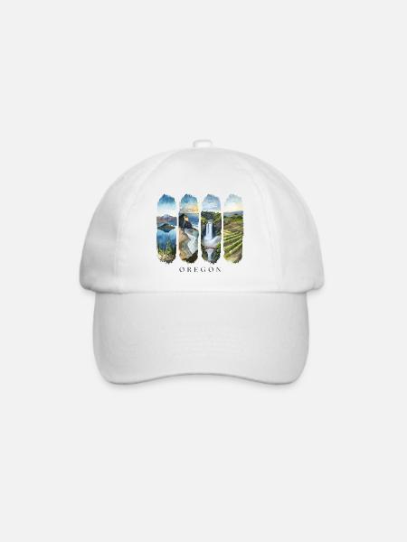 Oregon Travel – Pazifik & Cascades Natur Design - Baseballkappe - Weiß/Weiß