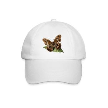 Caligo eurilochus — Naturalistischer Eulenschmetterling - Baseballkappe - Weiß/Weiß - Vorne