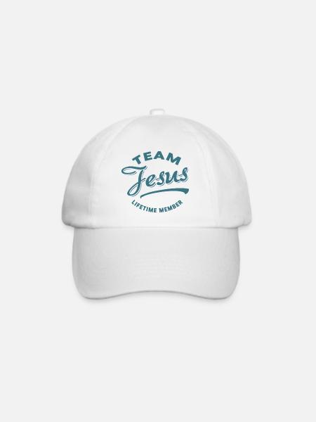 Team Jesus Lebenslanges Mitglied - Baseballkappe - Weiß/Weiß