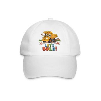 Lasst uns bauen! Baufahrzeug - Baseballkappe - Weiß/Weiß - Vorne