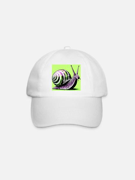 Schnecke - Baseballkappe - Weiß/Weiß