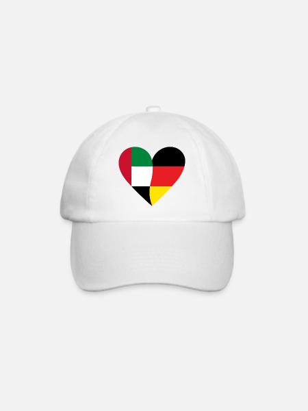 UAE Germany Heart - Baseballkappe - Weiß/Weiß