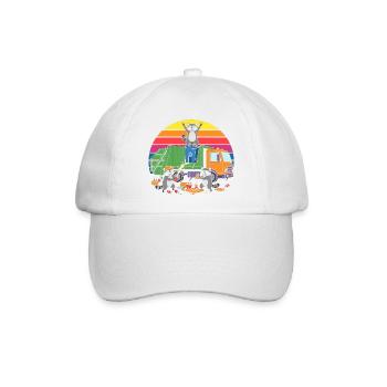 Recycling-Räuber im Regenbogen - Baseballkappe - Weiß/Weiß - Vorne