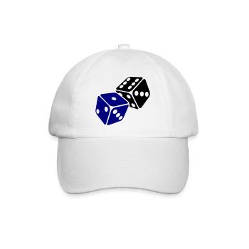 Blauer Würfel Minimal-Design - Baseballkappe - Weiß/Weiß - Vorne