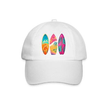 Surf Tropic Buntes Triptychon - Baseballkappe - Weiß/Weiß - Vorne