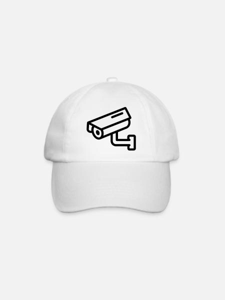 Überwachungskamera - Baseballkappe - Weiß/Weiß