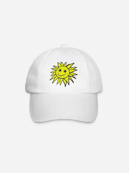 Sonne lächeln Gesicht Sonnen - Baseballkappe - Weiß/Weiß