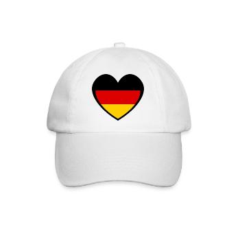 SchwarzRotGold Schild - Baseballkappe - Weiß/Weiß - Vorne