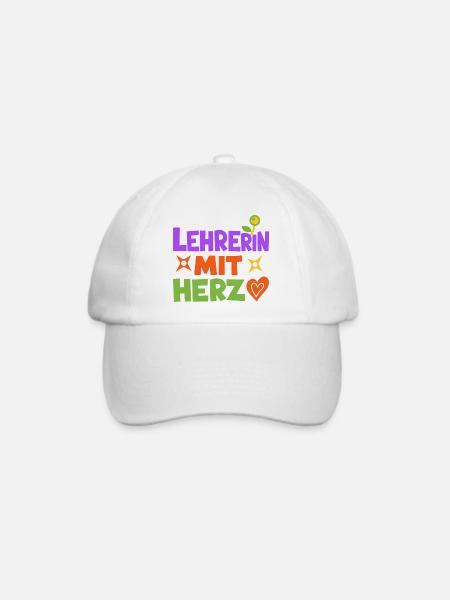 Lehrerin mit Herz!  - Baseballkappe - Weiß/Weiß