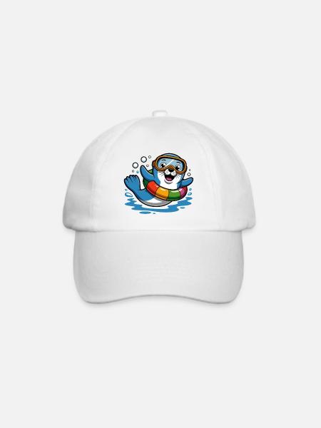 Lustiger Seehund - Baseballkappe - Weiß/Weiß