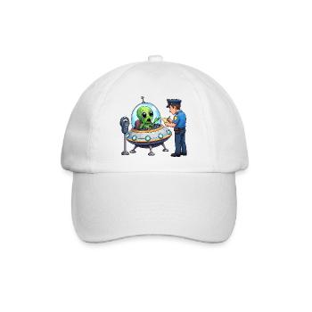 Außerirdischer im UFO-Bürokratie-Szene - Baseballkappe - Weiß/Weiß - Vorne