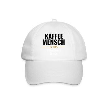 Kaffeemensch zu 100% - Baseballkappe - Weiß/Weiß - Vorne