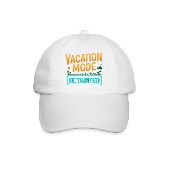 Urlaubsmodus aktiviert - Baseballkappe - Weiß/Weiß - Vorne