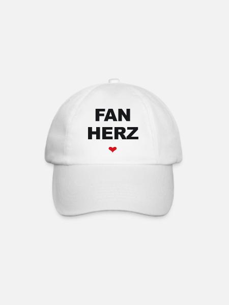 Fan Herz - Baseballkappe - Weiß/Weiß