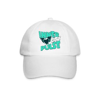 Inner City Pulse – Straßenkultur Grafikdesign - Baseballkappe - Weiß/Weiß - Vorne