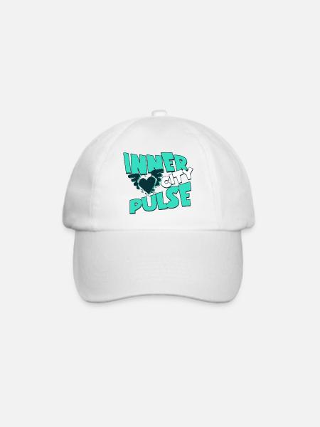 Inner City Pulse – Straßenkultur Grafikdesign - Baseballkappe - Weiß/Weiß