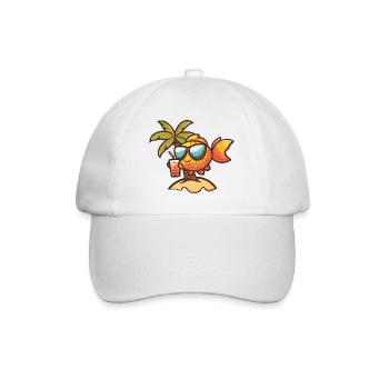 Goldfisch Sommer Palme - Baseballkappe - Weiß/Weiß - Vorne