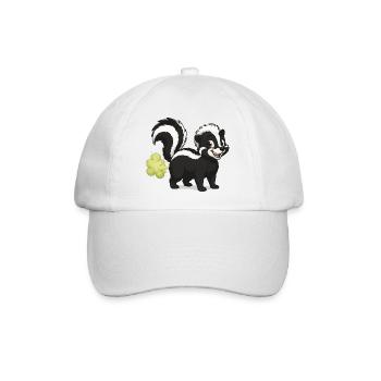 Puffender Skunk Cartoon - Baseballkappe - Weiß/Weiß - Vorne