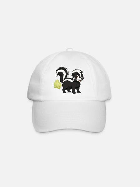 Puffender Skunk Cartoon - Baseballkappe - Weiß/Weiß