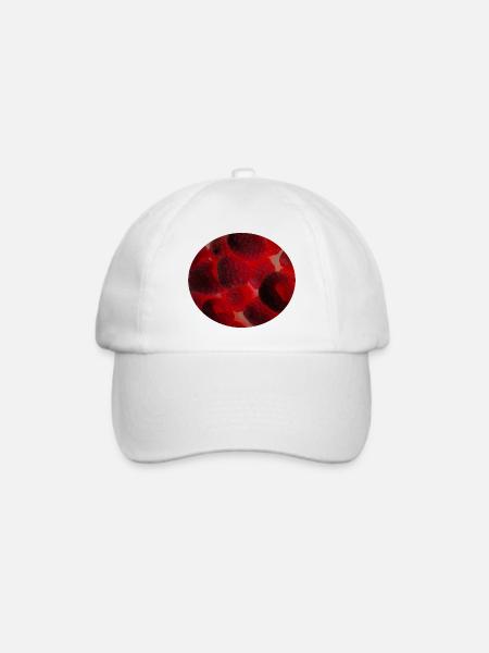 Dunkle Himbeerfrucht - Baseballkappe - Weiß/Weiß