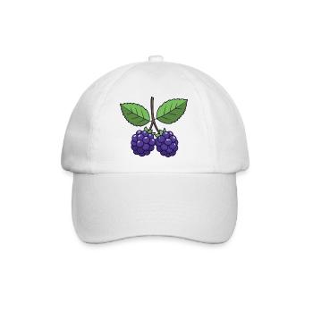 Brombeere Kostüm Karneval Fasching Beeren Lila - Baseballkappe - Weiß/Weiß - Vorne