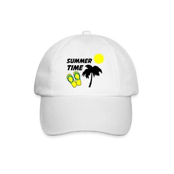 Strandflipflops im Sonnenlicht - Baseballkappe - Weiß/Weiß - Vorne