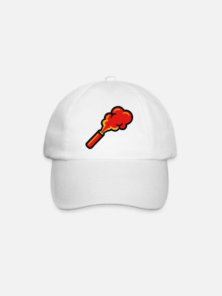 Bengalfeuer Pyro Rauch Icon - Baseballkappe - Weiß/Weiß