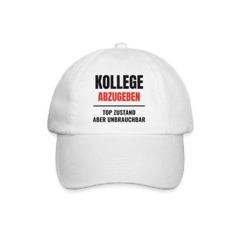 Kollege abzugeben Top Zustand unbrauchbar Spruch - Baseballkappe - Weiß/Weiß - Vorne