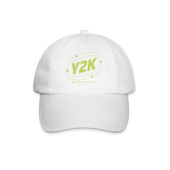 Y2K Ästhetik Neon Logo - Baseballkappe - Weiß/Weiß - Vorne