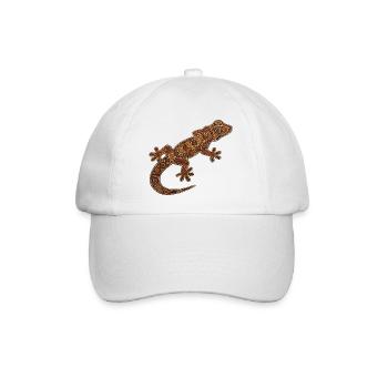 Gecko_braun - Baseballkappe - Weiß/Weiß - Vorne