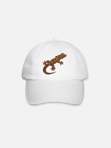 Gecko_braun - Baseballkappe - Weiß/Weiß