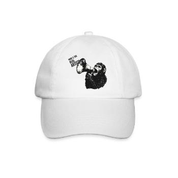 WHO’S THE REAL ARTIST? – Gorilla Megaphone - Baseballkappe - Weiß/Weiß - Vorne