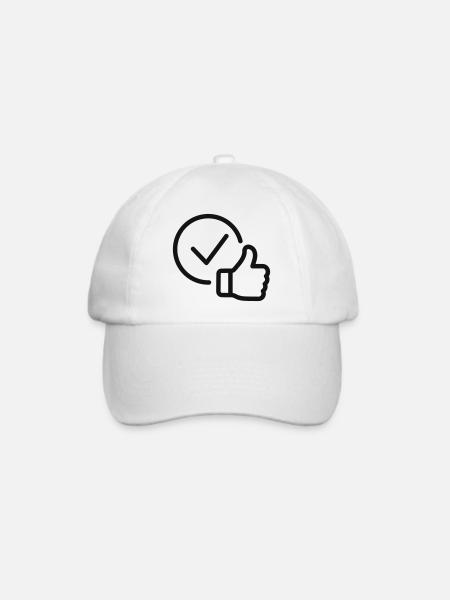 Verifiziertes Genehmigungszeilen-Symbol - Baseballkappe - Weiß/Weiß