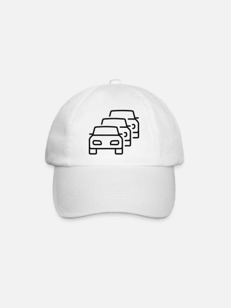 Symbol der Autoverkehrslinie - Baseballkappe - Weiß/Weiß