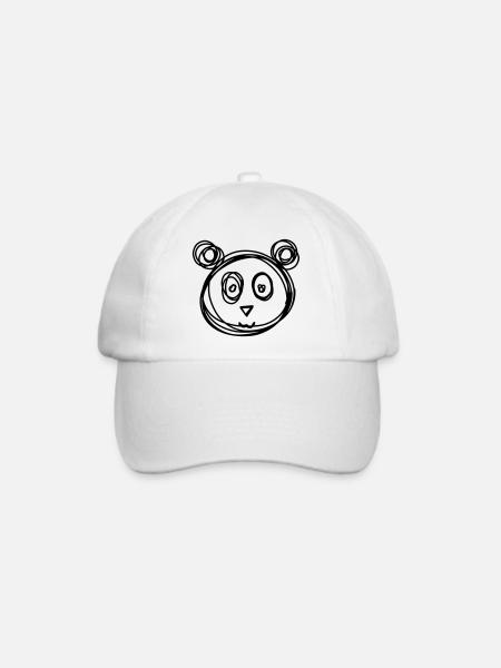 Panda handgezeichnet - Baseballkappe - Weiß/Weiß