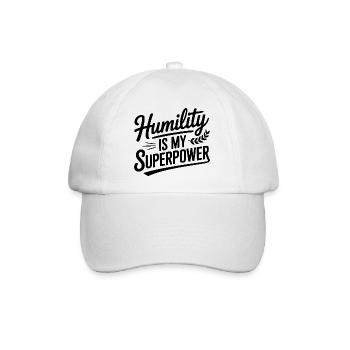 Demut ist meine Superkraft - Baseballkappe - Weiß/Weiß - Vorne