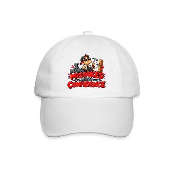 Ich mache Fehler mit Selbstvertrauen – lustiger Humor - Baseballkappe - Weiß/Weiß - Vorne