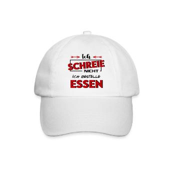 Ich schreie nicht Ich bestelle Essen Baby Sprüche - Baseballkappe - Weiß/Weiß - Vorne