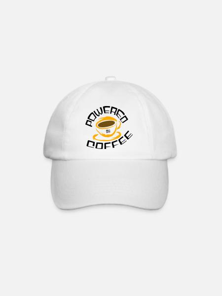 Powered by Coffee - Baseballkappe - Weiß/Weiß