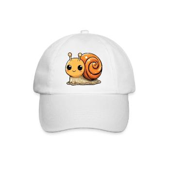 Orangene Schnecke Spiraldesign - Baseballkappe - Weiß/Weiß - Vorne
