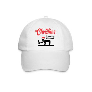 Weihnachten Christmas Party Crew Bier Saufen - Baseballkappe - Weiß/Weiß - Vorne