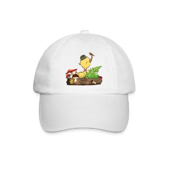 Ente mit Hut im Wald - Baseballkappe - Weiß/Weiß - Vorne