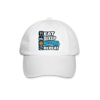 Eat Sleep Water Polo Repeat - Baseballkappe - Weiß/Weiß - Vorne