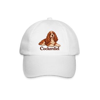 Cocker Spaniel Kuschelportrait - Baseballkappe - Weiß/Weiß - Vorne