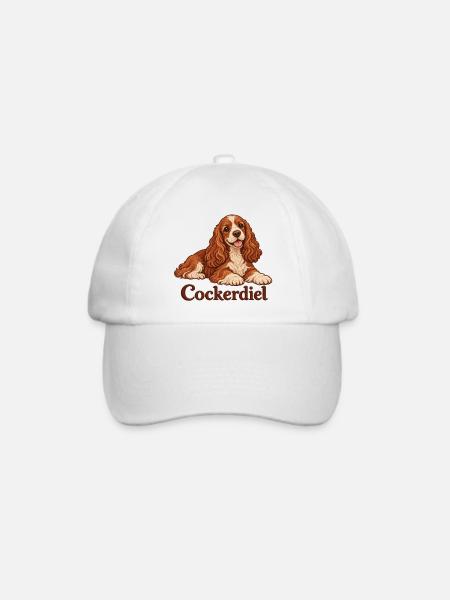 Cocker Spaniel Kuschelportrait - Baseballkappe - Weiß/Weiß
